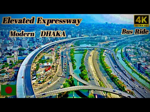 Airport to Farmgate in 10 minutes via Elevated Expressway, Bus ride ll Bangladesh 🇧🇩