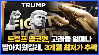 트럼프 밈코인, 고래들 얼마나 팔아치웠길래..3개월 최저가 추락