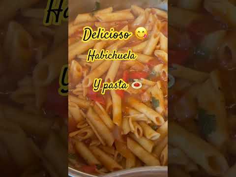#habichuelas guisada y pasta 🍝 deliciosa buen provecho 😋 ven a comer