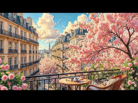 Paris Spring Balcony Jazz ☕ Relaxing Jazz Music & Chill Bossa Nova for a Calm Morning Escape