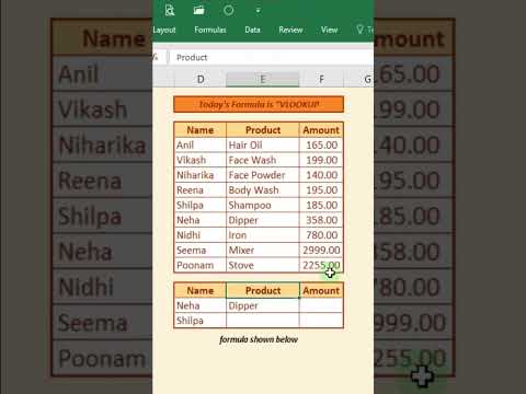 Excel VLOOKUP Formula