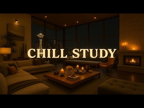 Chill Study Lo-fi | Fireplace, Rain Sounds & City View for Focus & Relaxation