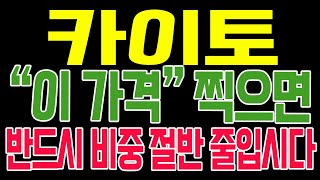 [카이토 코인전망] "이 가격" 찍으면 반드시 비중 절반 줄입시다!!