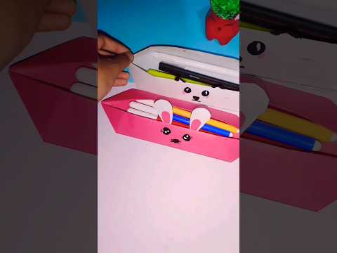 Easy cute paper pencil case#papercrafts#shorts