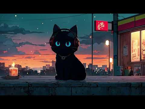 City Sunset Vibes 🌇 Lofi cat | just want to help you relax [Chill Lofi Beats / Cat Vibes]