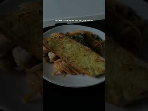 daily vlog • home cooked chicken spinach rose pasta and garlic bread #whatiate #adayinmylife