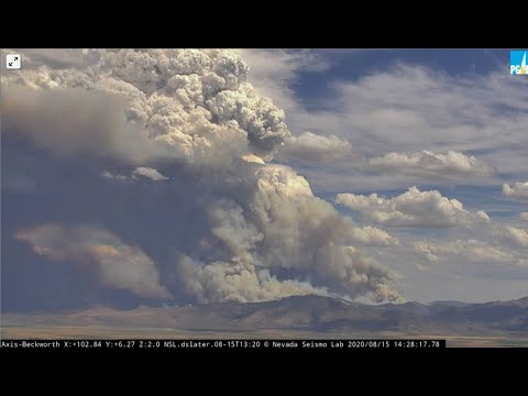 Loyalton Fire Pyrocumulonimbus Time Lapse (Fire Tornado Warning) 8/15/2020