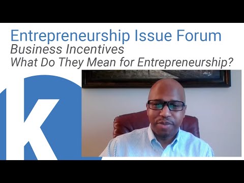 Kauffman Entrepreneurship Issue Forum: Business Incentives—What Do They Mean for Entrepreneurship?