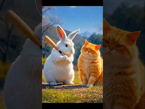 #Rabbit bully Cat🐱🐱 #yutube #funnyshorts #trending #viralvideo 🥰🥰🥰