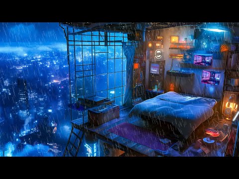 Raining In Cyber City ☔ Pluviophile Lofi ☔ Rainy Lofi Songs To Stop Overthinking And Sleep Well