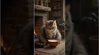 Cats + Milk = Iconic Chaos 🐾🥛: #aianimation  #catvibes #shorts  #funnycatvideos
