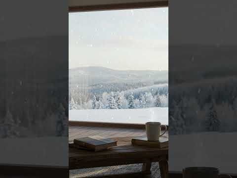 Snowy Forest Window with Relaxing Background Music for Studying and Working #pianomusic #meditation