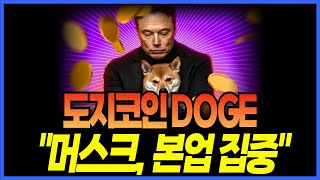 도지코인 DOGE "일론 머스크, 본업 집중 선언" 멈췄던 시계가 돌아가기 시작