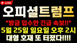 [오피셜트럼프 속보] 📣 긴급 속보 떴습니다!! 김치 프리미엄으로만 최소 25% 이상📣 🔥5월 25일 일요일 무조건 기억하세요!🔥  ⚠️매매 시 절대 시청!!⚠️