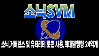 [소닉SVM] 소닉,거버넌스 및 유티리티 토큰사용,최대발행량 24억개  #소닉svm
