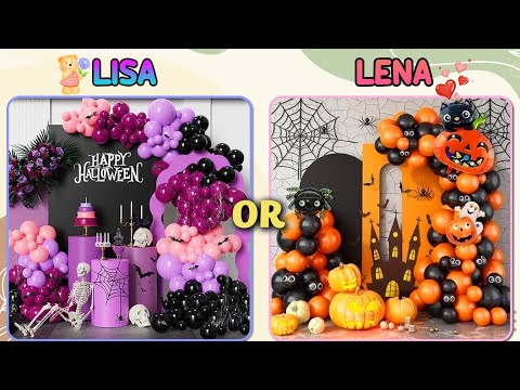 Lisa or Lena💙💗||Sanrio Edition🎉 #lisaoulena #halloween #trending #balloon #birthdayparty #decor