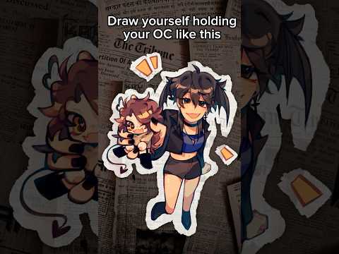 Draw yourself holding your OC like this [ Art Trend ] #shorts #art