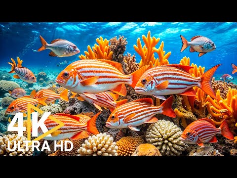 DREAM AQUARIUM 4K - Marvel at Sea Animal in The Best Aquarium - Fish Tank Sounds for Sleep, Study