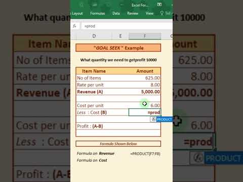 Excel Tool Goal Seek