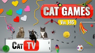 CAT Games | Ultimate Cat TV Compilation Vol 145 | 8 HOURS  🐝🐞🦋🦎🦜🐜🐭🧵