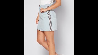 Studio - Side Tape Denim Mini Skirt #Studio #retrostyle #denim