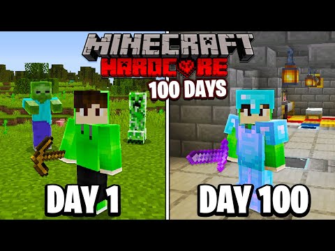 I Survived 100 Days in HARDCORE Minecraft...