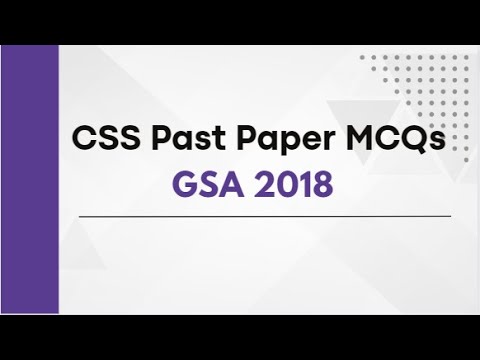 CSS 2018 GSA Solved MCQs Past Paper | Simplify Exams