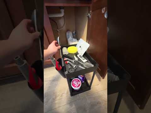 Under sink 2-tier sliding cabinet shelf