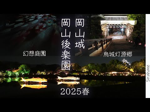 【岡山】2025年春の岡山後楽園と岡山城の夜｜幻想庭園｜烏城灯源郷
