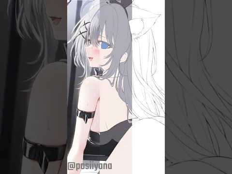バニーガール描いてみた🐰 #イラストメイキング #shorts