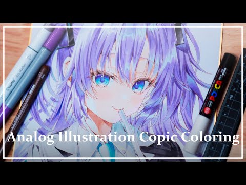 【Analog】ブルーアーカイブ『早瀬ユウカ』イラストメイキング【Alcohol Marker】