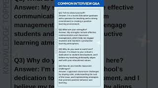 4 Most Common Job Interview Questions and Answers for Teaching Jobs
