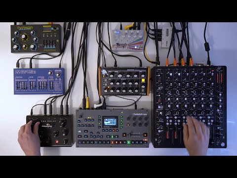 Hustle jam with the Octatrack, Model One, Nymphes, Typhon, Minitaur, Zen Delay, Empress Reverb
