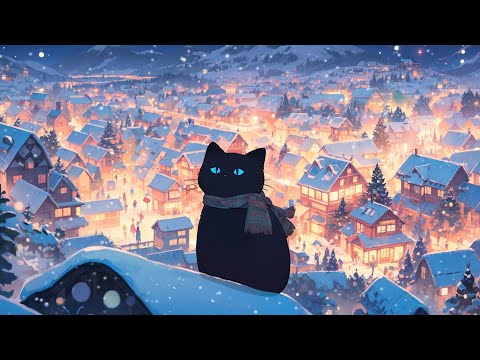 Lofi Christmas Night 🎅 Chill with my cat [ Relax / Chill / Study / Stress Relief ]
