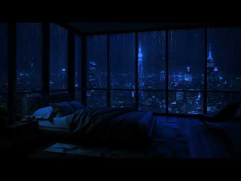 Urban Rain Sounds (No Light) 🌦️ - Heavy Rain in the City for Sleep and Meditation