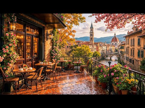 Cozy Spring Morning ☕ Soft Bossa Nova & Relaxing Jazz Music at an Old Town Italian Café