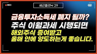 (2024 소득세법 개정안) 금융투자소득세는 폐지 + 주식 이월과세 시행