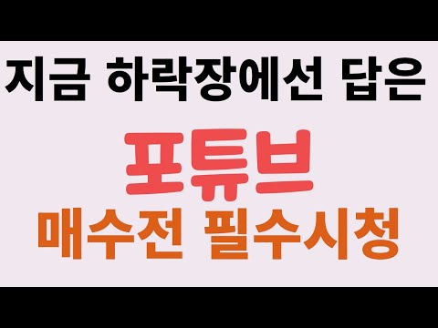 [포튜브] 지금 하락장에선 답은 .포튜브  매수전 필수시청