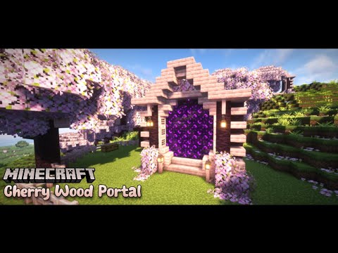 Minecraft: How to build a Cherry Wood Portal!🌸|| Tutorial