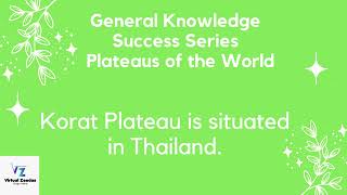 Plateaus of the World |World General Knowledge |Gk PPSC FPSC|PPSC Past Papers|NTS OTS PTS FPSC