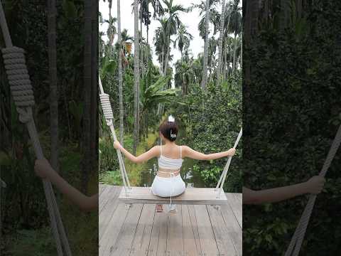 能划船的雨林風咖啡廳🌿 #泰國旅行 #曼谷旅行
