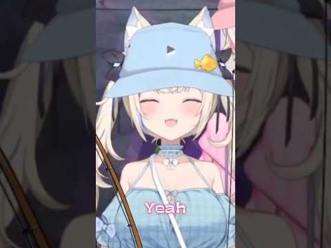 Fuwawa being precious during the Fishing race! 💙🐟   #shorts #vtuberclips