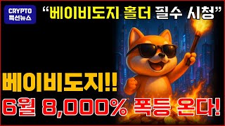 베이비도지코인 6월 미친 폭등 온다!!? 공식 에어드랍 무조건 받아두세요!!