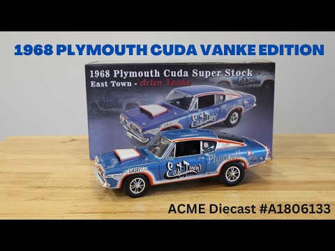 ACME 1968 Plymouth Barracuda Arlen Vanke East Town Cuda A1806133 Scale Replica Diecast