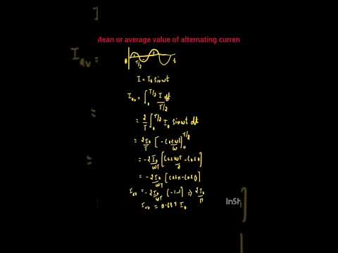 mean or average value of alternating current cla #physic #physicsonline #class12