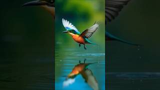 Wings of Beauty: Colorful Bird Skims the Water #BirdInFlight #NatureShorts #ColorfulBird