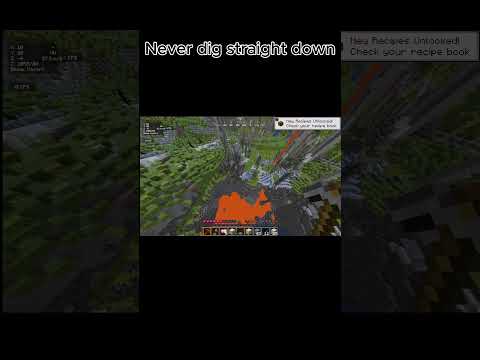 Never dig straight down #minecraftshorts #minecraft #gaming #ytshorts #fail #shorts #short