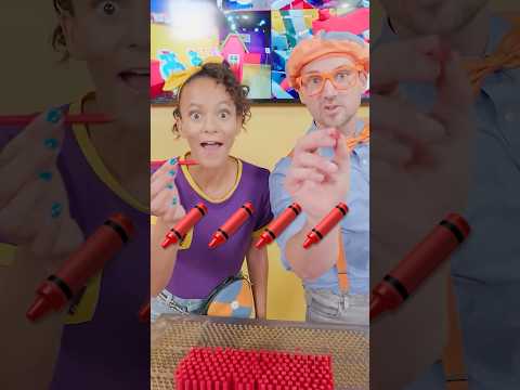 Blippi and Meekah Make CRAYONS 🖍️🖍️🖍️!  How to Make Craft Supplies! #shorts