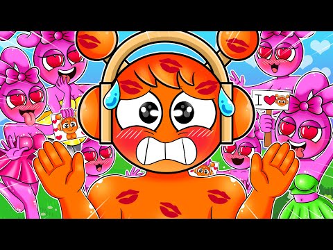 Oren’s KISS Attack by 100 Pinkis! 💋😂 Oren Surrounded by Crazy Fans! | Incredibox Sprunki Animation