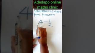 Subtracting whole number from fraction